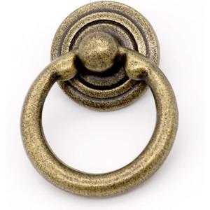 Ring Drawer Pulls Handle Ring Knobs for Cabinet Drawer Dresser Cupboard Wardrobe Antique Bronze 1.5 Inch Pack of 10