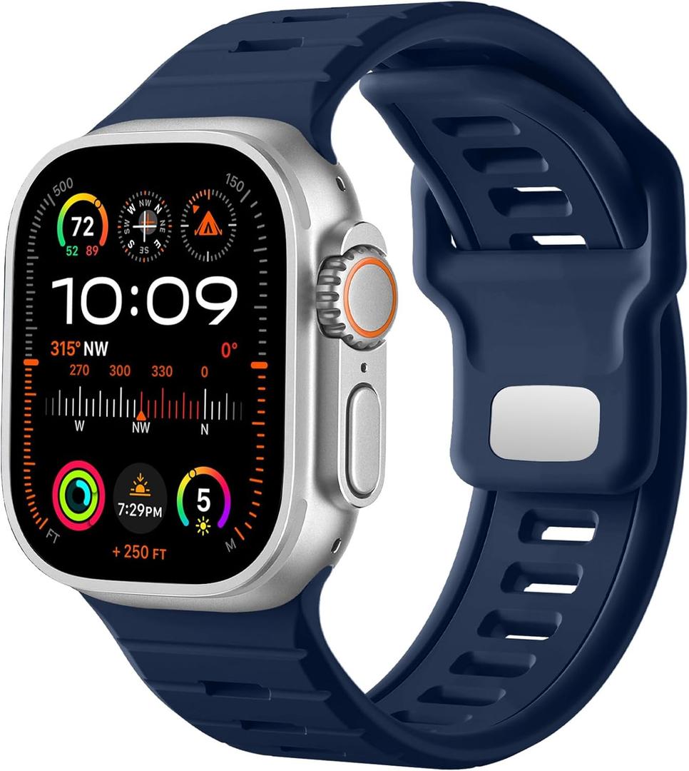 Odbeai Sport Band Compatible with Apple Watch Ultra 2 3/Ultra Band,Compatible with Apple Watch Bands for Men 49mm 46mm 45mm 44mm 42mm,Waterproof Silicone Strap for iWatch Bands All Series SE 11 10 9-1