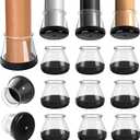 28 Pcs Chair Leg Sliders for Carpet, Round Chair Glides, Silicone Furniture Leg Protectors Caps, Carpet Protectors Table Feet Covers Cups, Teflon Furniture Pads Sliders (Fit:13/16" ~ 1-3/16")