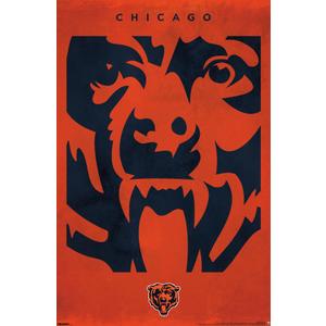 Trends International NFL Chicago Bears - Logo 25 Wall Poster, 34L x 22.4W, Premium Unframed Version