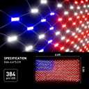Leisure world American Flag Lights 384 Super Bright LEDs, Waterproof USA Flag Decoration for 250th Anniversary, Independence Day (July 4th), Memorial Day, Christmas & Holiday Party