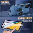 for Oneplus Nord N30 5G Case with 2 Pack Tempered Glass Screen Protector for 1+ Nord N30 5G, Full Protective Case with Metal Ring Magnetic Support Kickstand for Oneplus Nord N30 Blue