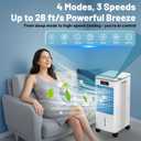 Portable Evaporative Air Cooler, Quiet Windowless Swamp Cooler with 4 Ice Packs, 2 Gallon Water Tank, Remote Control, 4 Modes & 3 Speeds, Oscillating Cooling Fan for Bedroom, Living Room and Office, 22'*12'*11'