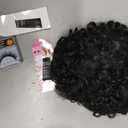 Oseti Short Black Afro Kinky Curly Hair Topper Clip in Synthetic Pieces for Women with Thinning Hair Natural Soft Black Wiglets Womens Hairpieces