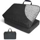 Sojoy Portable Seat Cushion for Stadium Breathable Foldable Seat Cushion for Airplane,Bleacher,Office Chair,Black