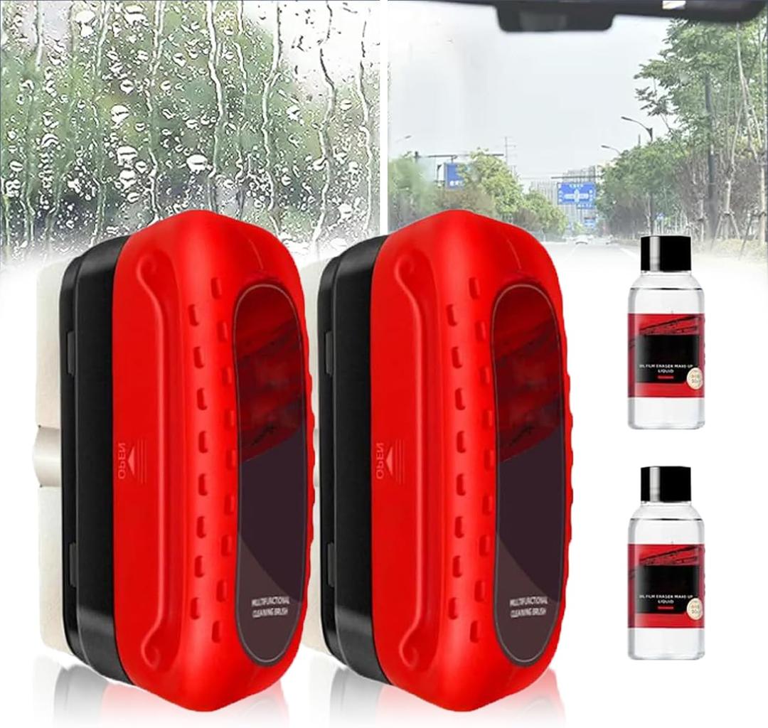 2PCS Automotive Oil Film Cleaning Brush For Car Windows Glass Cleaning Board Oil Film Remover For Car Window