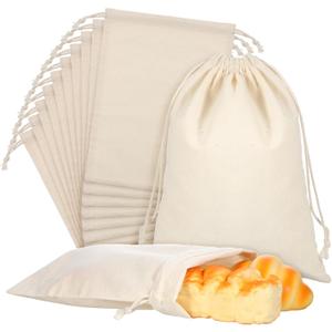 20 Pcs Cotton Storage Bags,8X10 inch Cotton Drawstring Bags,Reusable Produce Bag,Washable Muslin Storage Bag,Natural Canvas Fabric Sachet,for Vegetables Fruit & Grocery Shopping Home Supplies