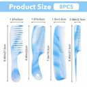 8 Pcs Hair Comb Set For Women Pink & Blue Hair Styling Comb Set With Rat Tail Combs, Wide Tooth, Fine Tooth, Medium Tooth Combs For Women, Men Detangling And Styling