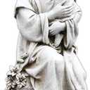 Avalon Gallery Garden Statue - Stone Resin Indoor/Outdoor Catholic Sculpture, 20" Tall, Jesus with Child (Multicolor)