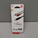 GE Audio Y Adapter Cable, 6 Feet, 3.5mm Male to RCA Male, Works with All Brands, Smart Phones, Stereo, Computer, Black, 33568