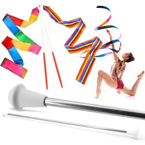 26 Inch Twirling Baton – Stainless Steel Shaft Rod for Lighter Feel Ideal for Beginners Complete with Dance Ribbon and Grip Tape