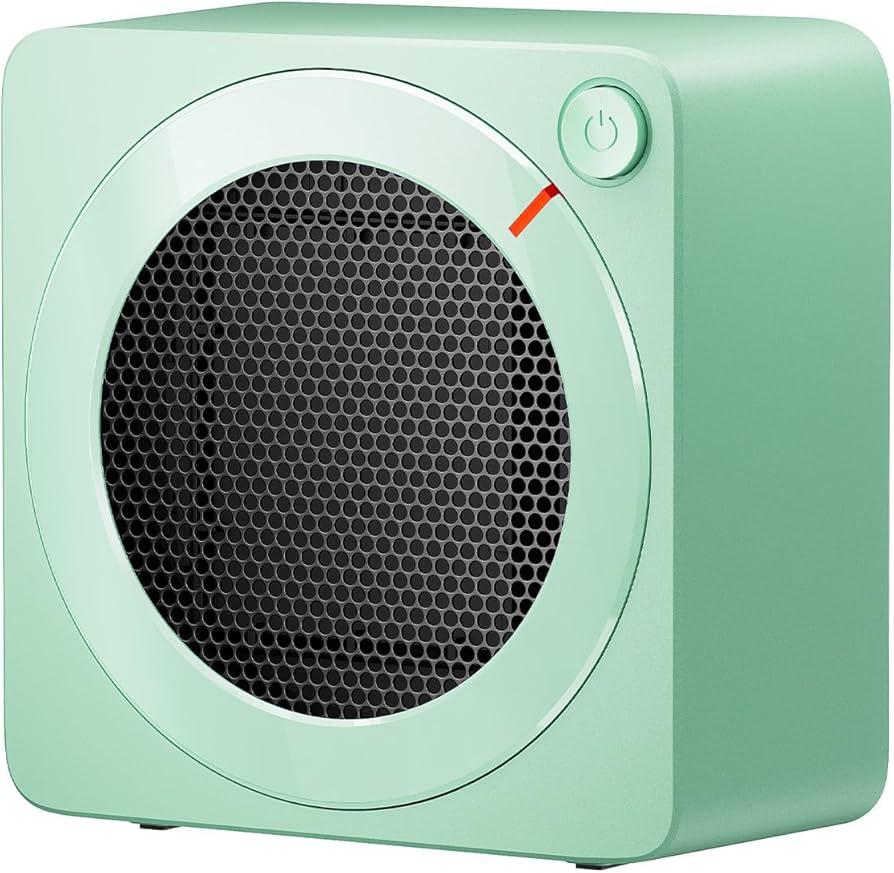 Gaiatop Mini Space Heater, Lightweight PTC Ceramic Fast Heating 500W Energy Efficient for Indoor Use, Overheating & 45 Tip-Over Protection, Portable Desk Electric Heaters for Office Home Black