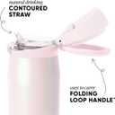 Simple Modern Mesa Loop Water Bottle with Covered Straw and Handle | 30oz Cup Holder Friendly Insulated Stainless Steel Bottles for Travel, Sports and School | Coconut Pearl