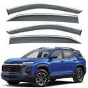 VESUL Compatible with 2025 2026 Chevy Equinox (NOT for EV) Window Deflectors OEM-Style Rain Guards 4-Piece Set No-Drills Installation Smoke Tinted Windshield Vent Visors 304 Stainless Steel Trim