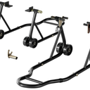 SPECSTAR Motorcycle Stands, 882 Lbs Capacity Front Rear Wheels Lift Combo with U+L Adjustable Swingarm Spool, Heavy Duty Paddock Stands for BMW Suzuki Yamaha Honda Kawasaki, Black