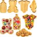 Charcuterie Board Platters 4 Pcs Baby Shower Food Trays Wooden Large Serving Tray Fillable Boxes for Food Snack Fruit Platters Wood Charcuterie Trays Birthday Gender Reveal Party Decoration