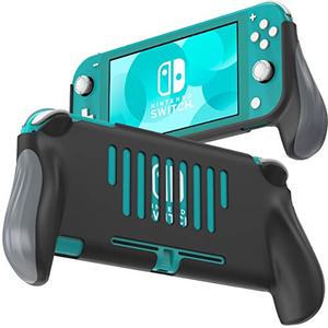 JUSPRO Grip for Nintendo Switch Lite, Ergonomic Comfort Handheld Protective Gaming Case Portable Cover Accessories Compatible with Nintendo Switch Lite, Black