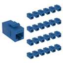 Tecmojo UL Listed Cat6 Keystone Coupler, 1000 Mbps RJ45 Ethernet Jack, Female to Female, Slim Design for Patch Panels & Wall Plates, Blue (25-Pack)