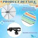 Buryeah 2 Pcs Automatic Chair Umbrella with Universal Clamp 44" UPF 50+ Portable Clamp on Beach Chair Adjustable Wheelchair Umbrella for Outdoor Patio Parasol