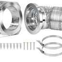 Magnetic Dryer Vent Coupling Connector Kit DV180  Airtight Seal Quick Connect System with 4" Aluminum Duct Hose & Clamps for Easy Cleaning & Maintenance