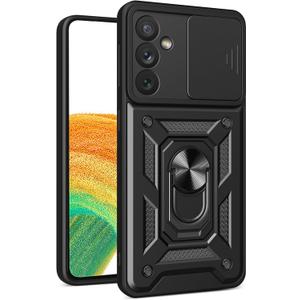 Compatible with Tecno Pova Neo 2 Bracket Shell,with Slide Camera Lens Cover Compatible with Tecno Pova Neo 2 LG6n Case Black
