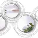 Hicarer 4 Pcs Decorative Wall Mirror Round Modern Mirror Circle Mirror Wall Art Ring Metal Mirror Wall Decor Wall Mounted Mirror for Bedroom Living Room Entryway Dining Room Hallway (Silver), 
14.96"L x 14.57"W