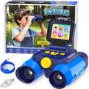 Kids Binoculars with Night Vision Camera, 10X Zoom Digital Adventures Telescope with 2.4" IPS Screen, Nature Explorer STEM Toys for Bird Watching Camping, Gifts for Boys Girls Age 4-12 - Azure