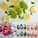 Sakolla 3 Pack Large Popsicle Molds 4 Cavities Cake Pop Silicone Molds Oval Ice Cream Cakesicle Molds for Homemade Ice Pop with 100 Wooden Sticks