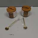 YHOJOY Salt and Pepper Bowl Ceramic, 10 Oz Salt and Pepper Cellar with Lid and Spoon, Farmhouse Salt Containers for Countertop, White