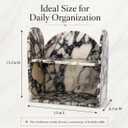 Marble Bathroom Counter Organizer, 2 Tier Calacatta Viola Vanity Shelf for Perfume, Makeup, Skincare, Jewelry, Natural Stone Countertop Storage, No Assembly Required (golden-6)