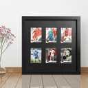 Baseball Display Card Box,6 Graded Sports Trading Card Display Frame,Collectible Card Display Stand,Star Card Display Box,with UV Protection,Suitable for Football,Basketball,Hockey,Black.