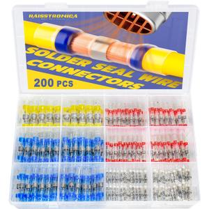 200PCS Solder Seal Wire Connectors-haisstronica Heat Shrink Wire Connectors-Heat Shrink Butt Connectors for Marine,Stereo(20Yellow 50White 65Red 65Blue) Solder Sleeve