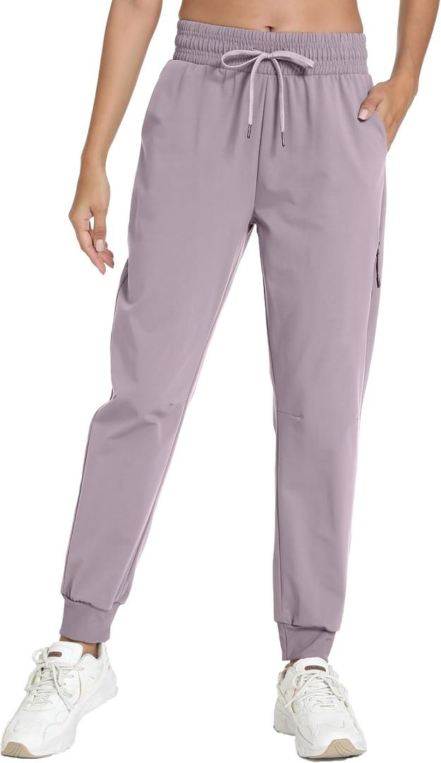 Women's Lightweight Hiking Joggers - Quick-Dry Casual Pants with Pockets for Outdoor Athletic Camping & Travel (XL)