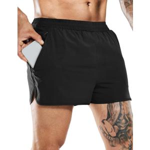 MIER Men's 3 Inches Quick Dry Running Shorts Liner Lightweight Water Resistant Athletic Workout Lined Shorts (Medium)