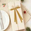 24 Pcs Christmas Bows for Tree, Light Brown Velvet Ribbon Bow for Christmas Tree, Pre-Tied Vintage Xmas Bows for Xmas Trees Wreaths Gifts Wedding Indoor Outdoor Decorations, 5 x 7 Inch (Camel)