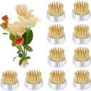 10Pcs Floral Frogs 23mm/0.9inch Round Kenzans Mini Flower Frog Pin Frog Japanese Ikebana Spiky Frog Fixed Tools Metal Flower Arranger Tool Pin Holder for Small Vase