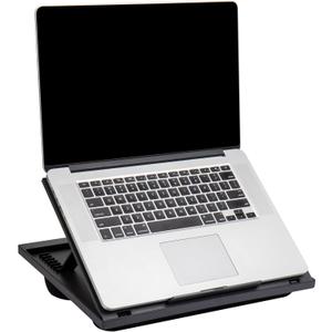 Mind Reader Lap Desk Laptop Stand, Bed Tray, Collapsible, Cushion, Portable, Dorm, Plastic, 14.75"L x 11"W x 7.3"H, Black