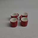 Sweese 3.5oz Porcelain Espresso Cups Set of 4, Mini Coffee Mugs Demitasse Cups - Red