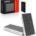 A-Premium 2-PC Cabin Air Filter w/Activated Carbon Compatible with Honda & Acura Model - Civic (01-05), CR-V (02-06), Element (03-11), CSX (06), EL (97-00 02-05), RSX (02-06)