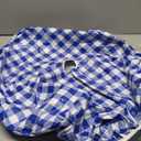 Sorfey Vinyl Umbrella Round Fitted Tablecloth Cover, Checkered Design, Flannel Backed Lining 30 Inch, Blue