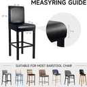 PU Leather Bar Stool Covers with Backs 100% Waterproof Bar Stools Covers Set of 4, Removable Stretch Barstool Slipcovers for Pub Cafe Dining Room (Black)