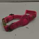 AirTag Dog Collar - Genuine Leather Dog Collar with Apple AirTag Holder and Metal Buckle - Smart GPS Tracking Pet Collars (Pink, S, 12"-15" Neck Fit)