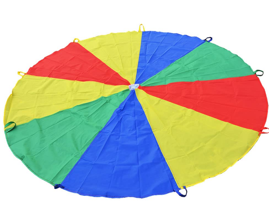 Sonyabecca Parachute for Kids 6' with 9 Handles Game Toy for Kids Play