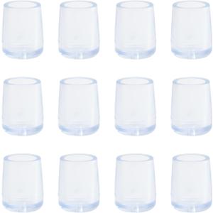 Semetall 12 Pcs 12mm Inner Diameter Silicone Chair Leg Caps Floor Protectors Round Furniture Table Feet Covers,Preventing Scratches and Noise (Transparent)
