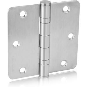 Golenwarm 3 Pack 304 Stainless Steel Door Hinges, Satin Nickel Brushed Non Removable Pin Heavy Duty Ball Bearing Door Hinges 3.5 Inch, Commercial and Residential Door Hardware, with 1/4 Inch Radius