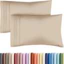 King Pillow Cases Set of 2 - Ultra Soft Hotel Quality Pillowcase Covers - Comfy, Cozy & Wrinkle Free - Shrinkage, Stain and Fade Resistant - Machine Washable Pillow Protectors - 2 Piece Set - Cream
