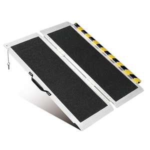 3FT Portable Wheelchair Ramp, Non-Slip Aluminum Folding Handicap Ramp, 800 LBS Capacity Door Threshold Ramps for Home Steps, Scooter Ramp for Car, Doorways, Curbs, Stairs, Cart, Wheel Chair Steps