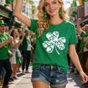 6Size Shirt+Earrings St Patricks Day Shirt Women St Patricks Day Outfits for Women Shamrock Earrings Accessories (Green, XL)
