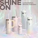 Hydro Flask Water Bottle - Insulated Stainless Steel - Wide Mouth Flex Straw Lid, Non-Spill, Leakproof and Refillable in 32 Oz Glimmer Pink