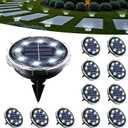 SOLPEX Solar Ground Lights 12 Pack, Solar Pathway Lights Outdoor Waterproof, Landscape Lighting for Garden, Walkway, Driveway, Yard, Deck, Patio, Swimming Pool (Cool White)